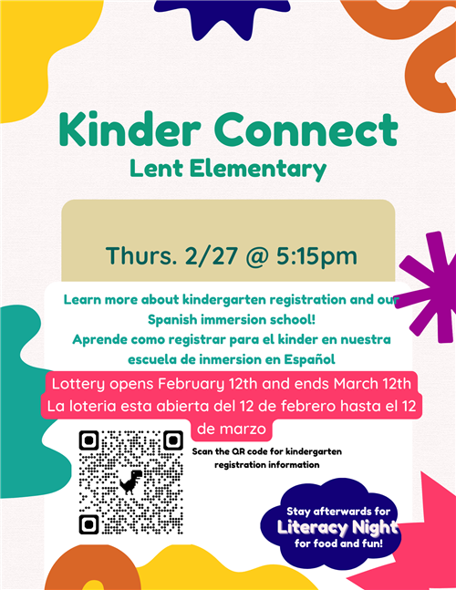 Kinder Connect Thursday, 2/27/2025, 5:15pm